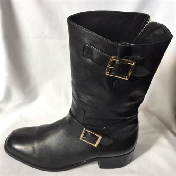 VINCE CAMUTO SIGNATURE Motorcycle Black Zipper Boot - Picture 5 of 16